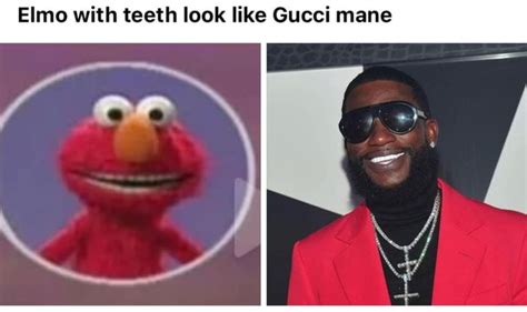 gucci mane before fake teeth|elmo with teeth gucci mane.